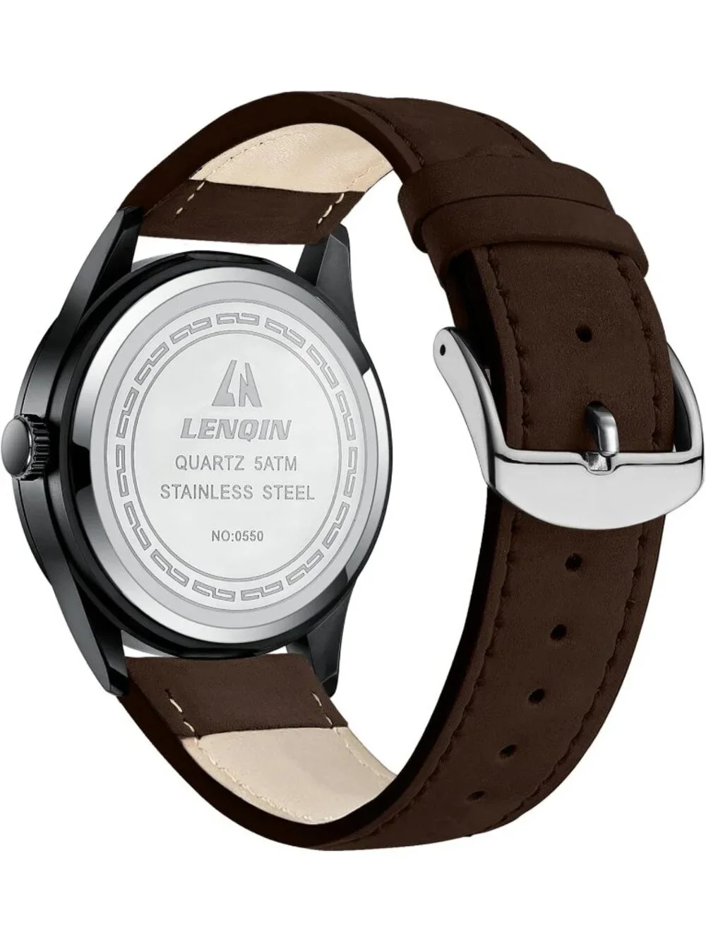 Men's Brown And Cream Analog Expansion Band Easy Reader Waterproof Wrist Watch